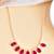 Gold-plated red kemp stones long necklace  for women and girls  | festive simple necklace |  minimal jewellery  women