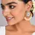 Antique goldplated peach drops round stud earrings copper for women & girls | festive traditional earrings women