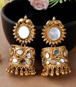 Gold-plated  mirror embellished jhumka earrings for women & girls |party festive earrings for girls