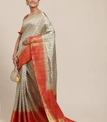 Riva enterprise women's banarasi cotton silk with zari weaving  party wear saree