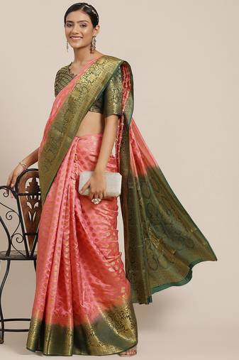 Riva enterprise women's banarasi cotton silk with zari weaving  party wear saree