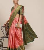 Riva enterprise women's banarasi cotton silk with zari weaving  party wear saree