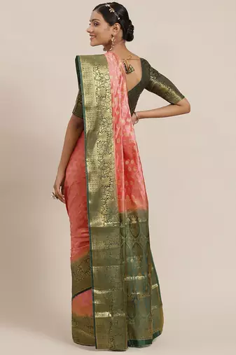 Riva enterprise women's banarasi cotton silk with zari weaving  party wear saree