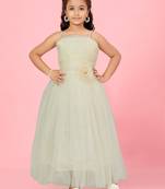 Aarika girls cream colour net gown