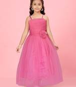 Aarika girls pink colour net gown