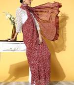 Riva enterprise women's georgette digital printed full crushed exclusive saree