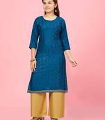 Aarika girls rama colour cotton kurti