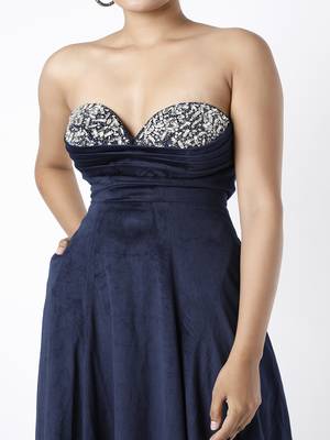 Velvet bandeau gown 3