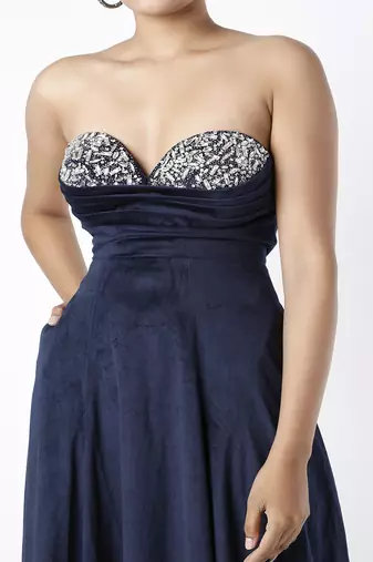 Velvet bandeau gown