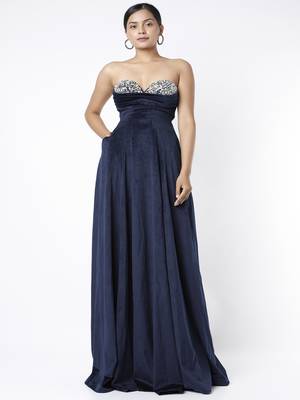 Velvet bandeau gown 1