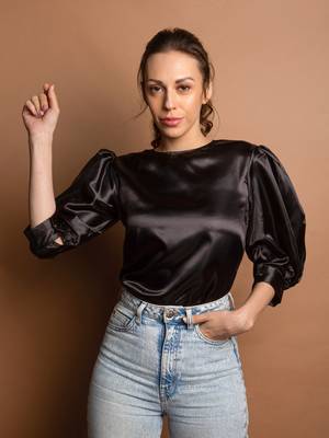 Black satin top 4