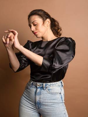 Black satin top 5