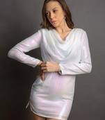 Cowl neck sequin dress