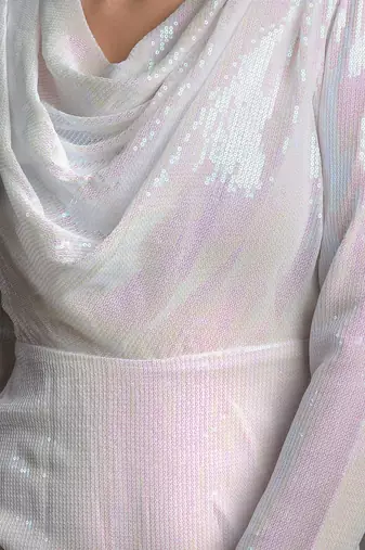 Cowl neck sequin dress
