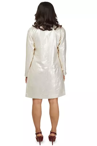 Blazer dress with cowl sleeve