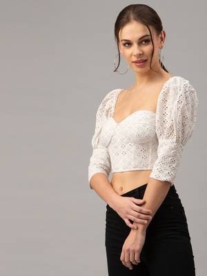 White corset crop top 2
