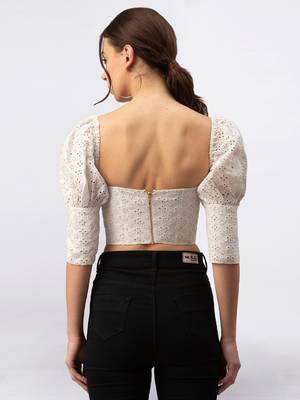 White corset crop top 3