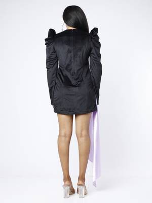 Black ruched bodycon dress 3
