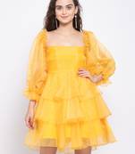 Yellow ruffle dress