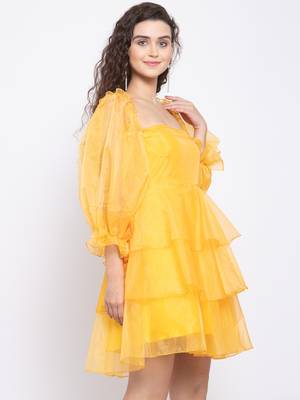 Yellow ruffle dress 2