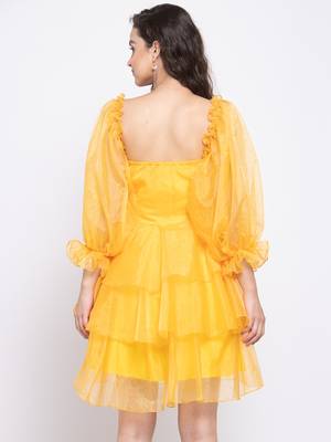 Yellow ruffle dress 4