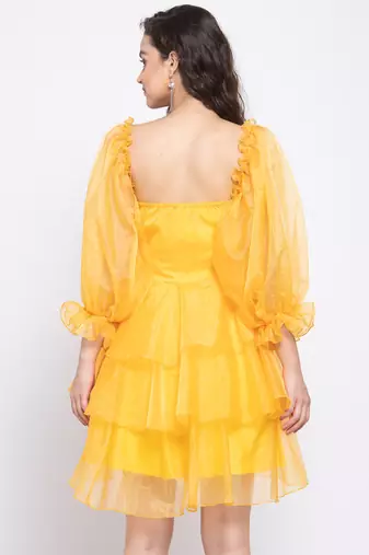 Yellow ruffle dress
