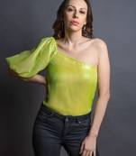 Neon one shoulder top