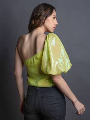 Neon one shoulder top 3