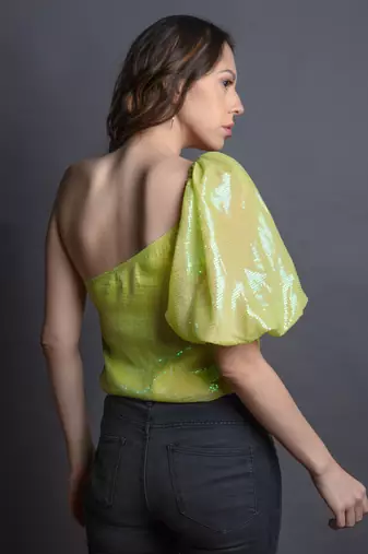 Neon one shoulder top