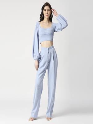 Bishop sleeve cordset- crop top and pant 1