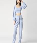 Bishop sleeve cordset- crop top and pant