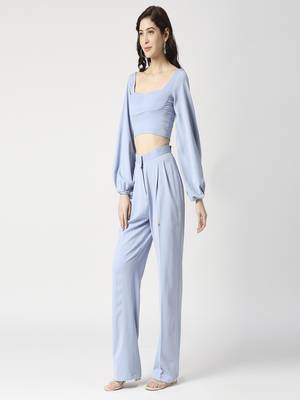 Bishop sleeve cordset- crop top and pant 2