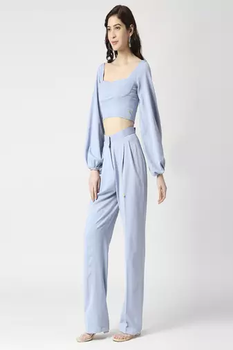 Bishop sleeve cordset- crop top and pant