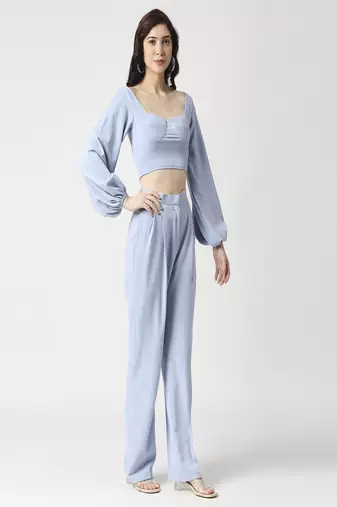 Bishop sleeve cordset- crop top and pant