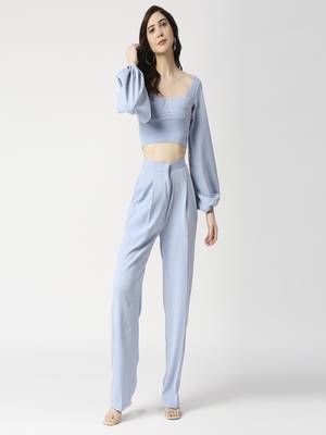 Bishop sleeve cordset- crop top and pant 5