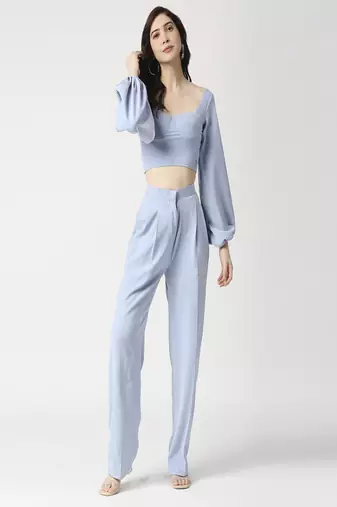 Bishop sleeve cordset- crop top and pant