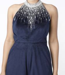 Velvet embellished jumpsuit