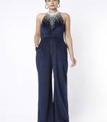Velvet embellished jumpsuit