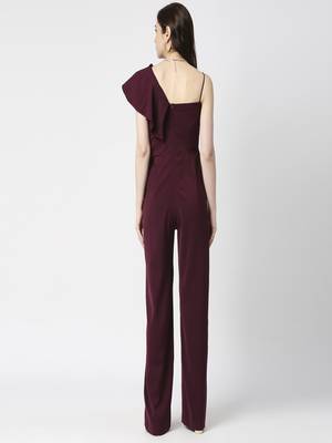 Wine ruffle jumpsuit 4