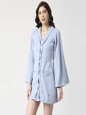 Powder blue front manipulated dress 2