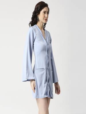 Powder blue front manipulated dress 3