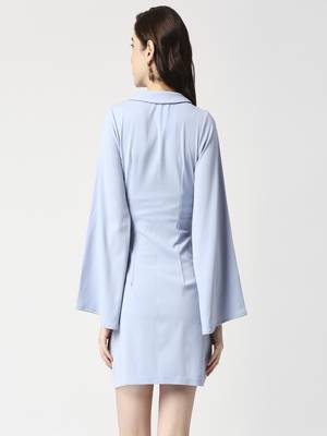 Powder blue front manipulated dress 4