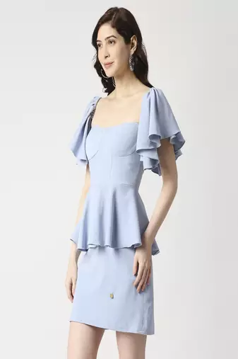Powder blue ruffle dress