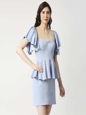 Powder blue ruffle dress 3
