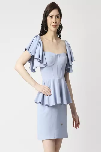 Powder blue ruffle dress