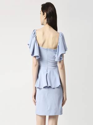 Powder blue ruffle dress 4