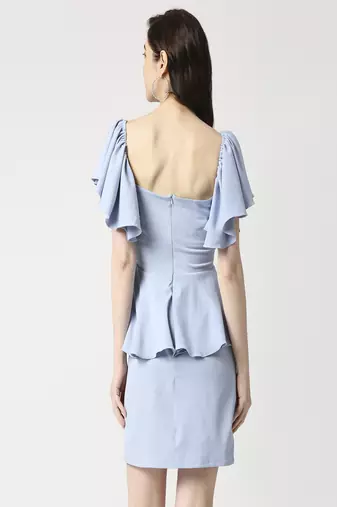 Powder blue ruffle dress