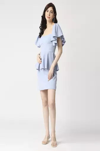 Powder blue ruffle dress