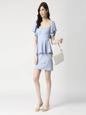 Powder blue ruffle dress 1