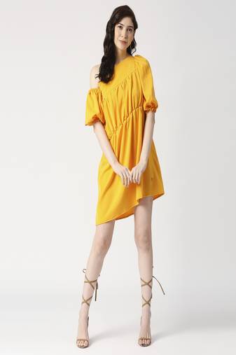 Asymetric gathered dress
